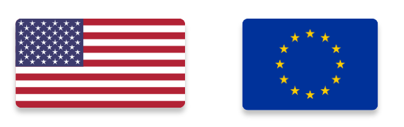 USA and Europe Flags